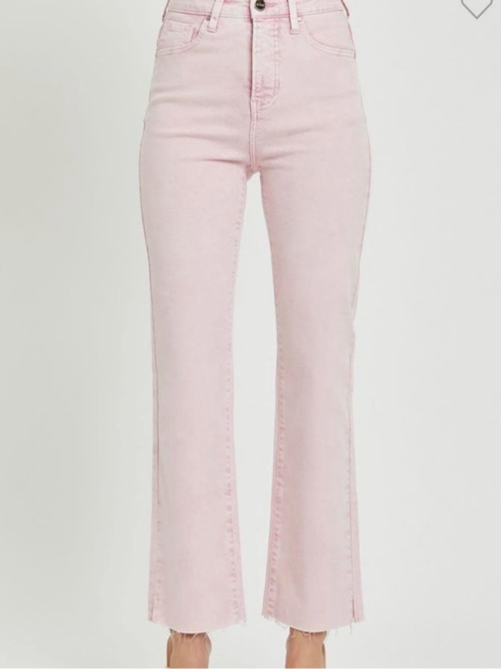 Risen Jeans High-Rise Raw Hem Acid Pink Cropped Flare Jeans size 0 NWT